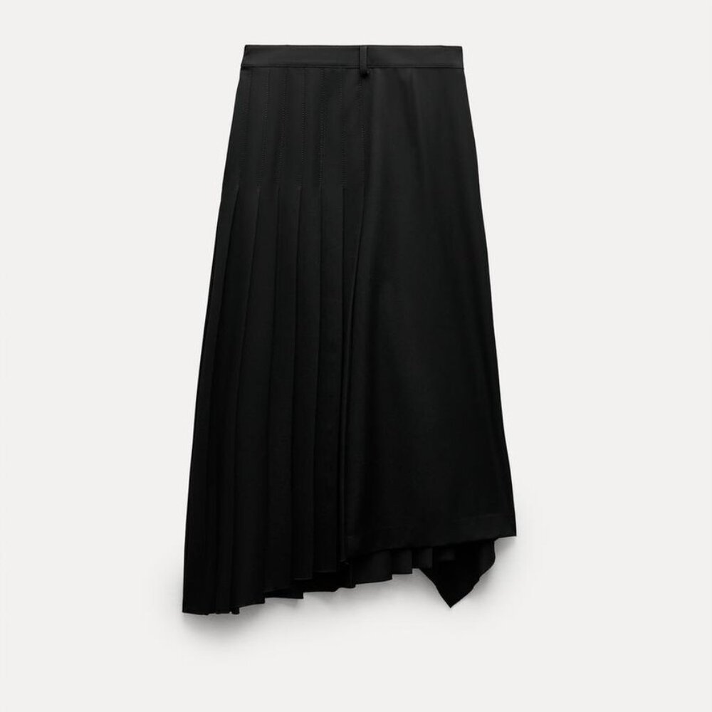 NWT ZARA PLEATED SKIRT ZW COLLECTION BLACK - Picture 8 of 10